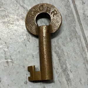 Early Marked B&O Brass Key. B & O Antique Key RARE